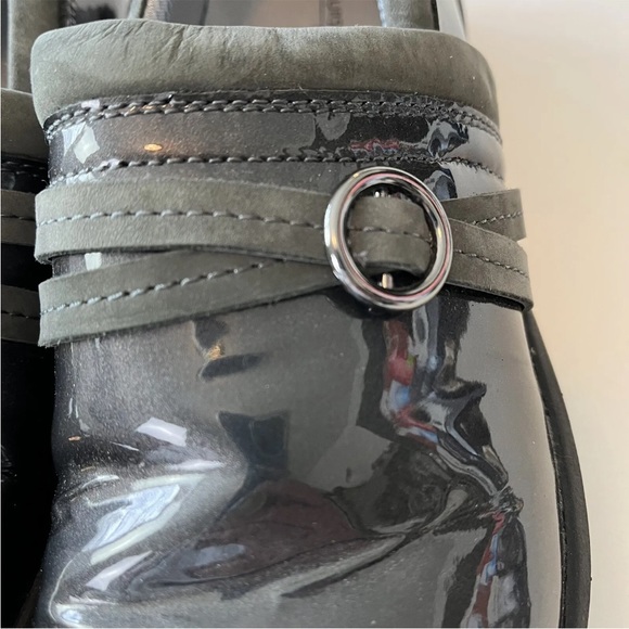 Nurse Mates Womens Nursing Shoes Dark Gray Patent Style Slip On Clog Size 7M - Picture 3 of 9